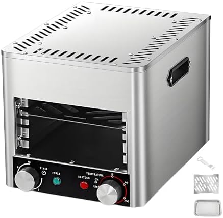 1700W Electric Steak Broiler - Smokeless Indoor Grill with Adjustable 10-Tier Rack & 10 Slots - Versatile Stainless Steel BBQ Oven for Family Cooking, Indoor BBQ, and Perfect Steaks