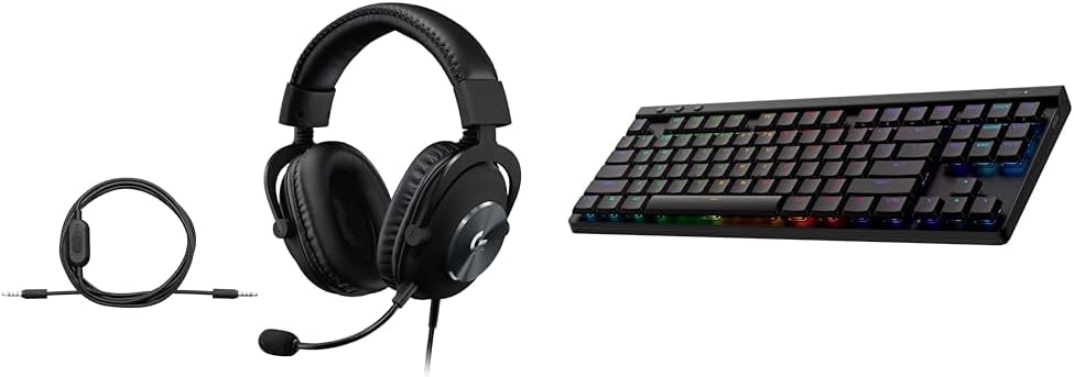Logitech G Pro X SE Wired Gaming Headset + G515 TKL Wireless Gaming Keyboard Bundle (Tactile) - Black