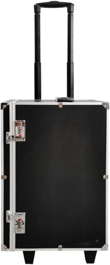 Rolling Jewelry Trolley Case with Drawers Sturdy Case for Travel and Vendor Showes Jewels Sets Display Organizer (Black)