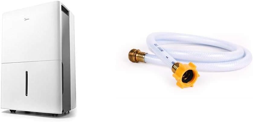 Midea 50 Pint Dehumidifier and Camco 4ft TastePURE Drinking Water Hose Bundle