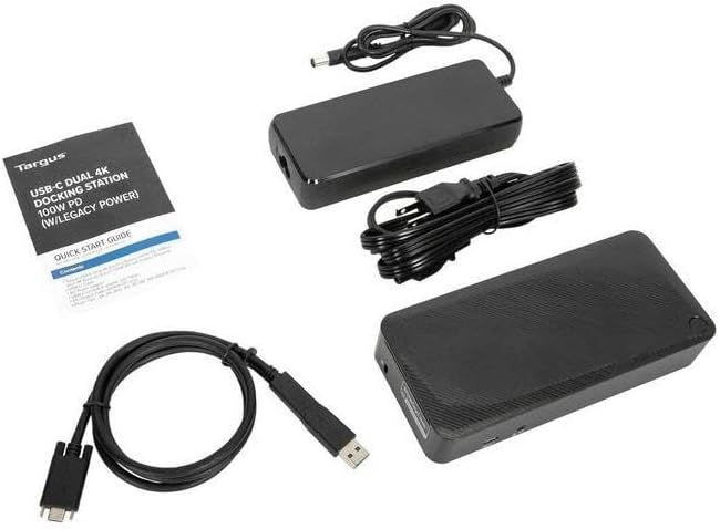 Targus USB-C Universal Docking Station with 100W Power Delivery (USB Type-C, 3 USB Type-A, Audio Jack, 2 DisplayPort, 2 HDMI 2.0, RJ-45, Support up to 2 UHD 4K Display) Bundle with Docztorm (10 Pack)