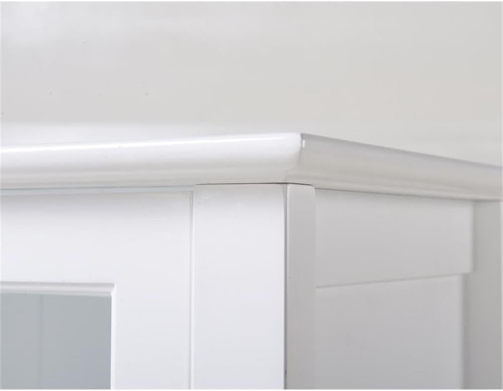 OS Home and Office Furniture Transitional Wood Accent Display Cabinet in White