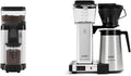Technivorm Moccamaster 49520 KM5 Burr Coffee c, Polished Silver & 79112 KBT Coffee Brewer, 40 oz, Polished Silver