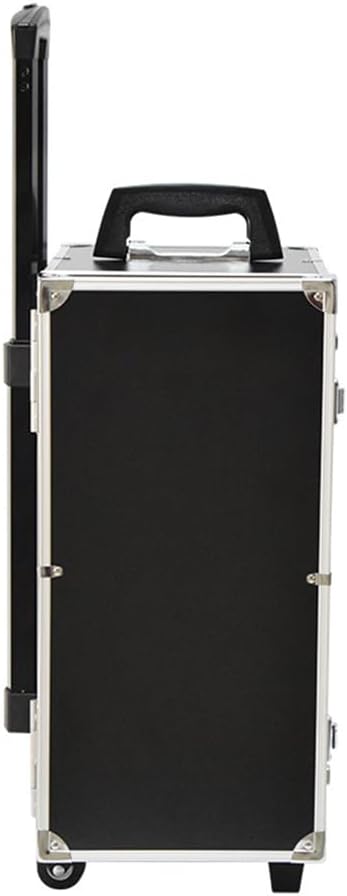 Rolling Jewelry Trolley Case with Drawers Sturdy Case for Travel and Vendor Showes Jewels Sets Display Organizer (Black)