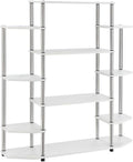 Convenience Concepts Designs2Go No Tools Wall Unit Bookshelf 47.25' - Contemporary Storage Shelves for Display, 10 Spacious Shelves for Modern Living Room, Office, Den, White