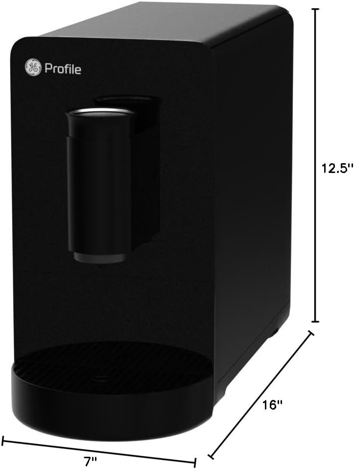GE Profile Automatic Espresso Machine | Brew in Less Than 90 Seconds | 20 Bar Pump Pressure for Balanced Extraction | Five Adjustable Grind Size Levels | WiFi Connected for Drink Customization | Black