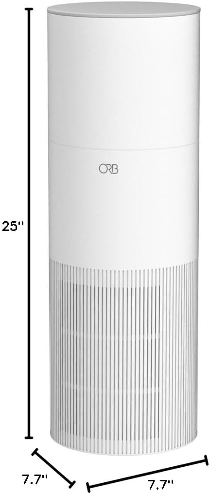 ORB 2-in-1 Air Purifier & Humidifier Combo for Bedroom – HEPA Filter, Quiet, Auto Mode, No Mist, Removes Dust Smoke Odors Pet Dander, Top Fill, Covers 500 Sq Ft