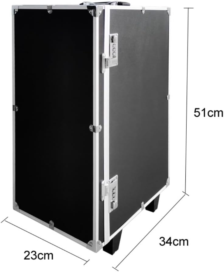 Rolling Jewelry Trolley Case with Drawers Sturdy Case for Travel and Vendor Showes Jewels Sets Display Organizer (Black)