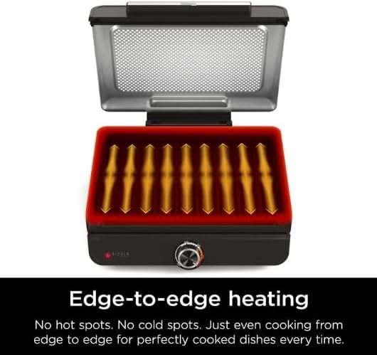 Sizzle 14' Electric Griddle, 500F High Heat Kitchen Grill with Nonstick Plate, Low-Smoke Technology, Edge-to-Edge Heating, Family-Sized Capacity, Countertop Cooking ToolIndoor,1450 W (GR100GDL)