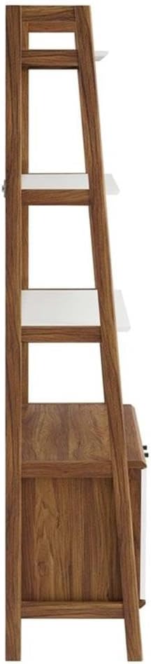 Modway Bixby Bookshelf Display Case, 33 Inch, Walnut White