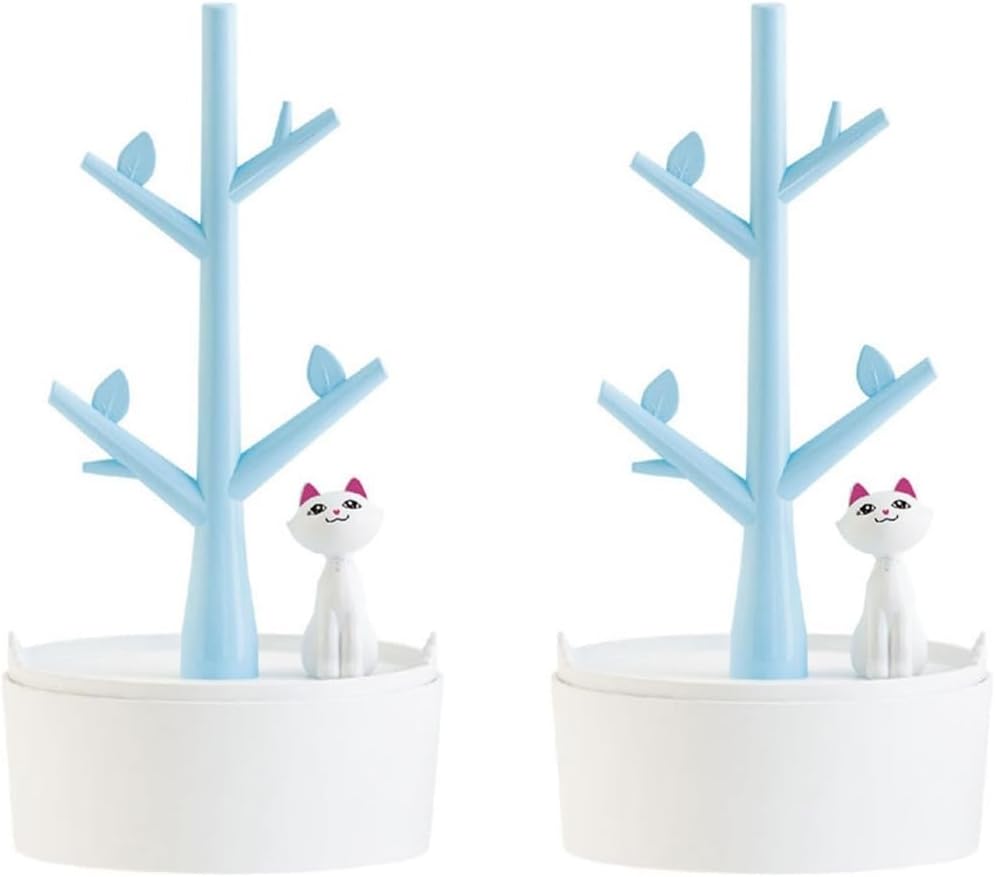 2pcs Display Racks Jewelry Rack Stand Display Jewelry Holder Stand Jewlery Jewelry Organizer Stand Ornament Display Stand Necklace Holder Earring Pearlescent Storage Rack (Bluex2pcs 10*