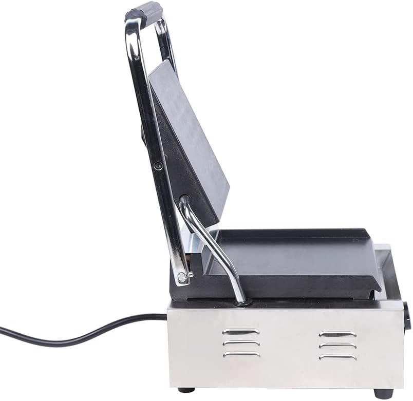 Panini Press Toaster Sandwich Maker, 110V 1800W Non-Stick Commercial Electric Griddle Contact Grill Grooved, for Hamburgers Steaks Bacons Sandwiches Sausages