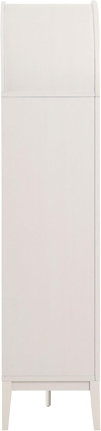 Modway Nolan Tall Arched Storage Display Cabinet in Ivory - 74 Inch Arch Bookshelf with Open and Closed Shelving - Modern Accent Cabinet for Living Room, Dining Room