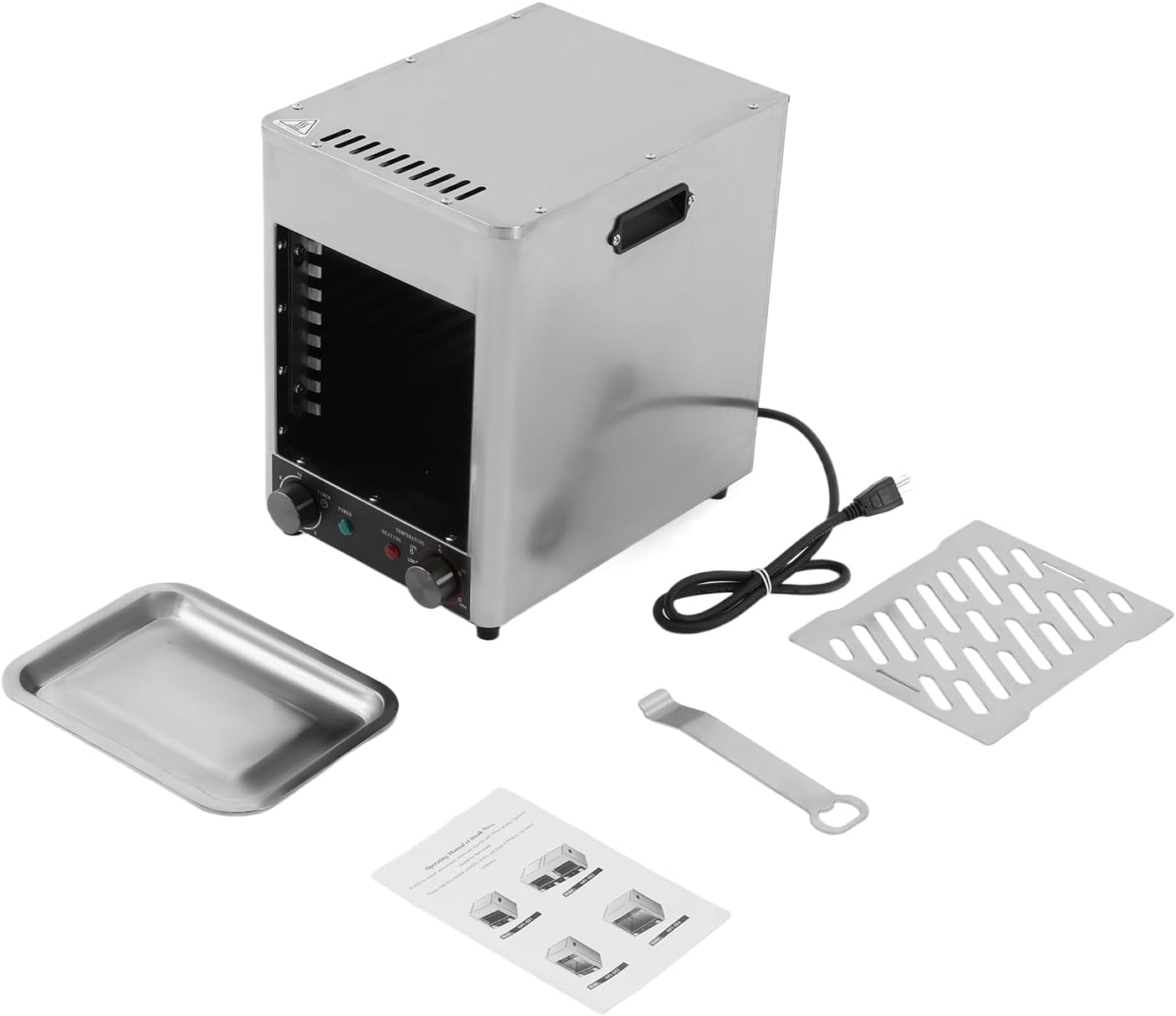 Electric Steak Broiler, 1700W Countertop Oven with Grill & Tray, Time Temperature Adjustable Commercial Steak Grill for Chicken, Seafood, Vegetables, Beef, Pork
