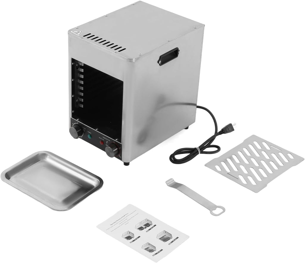 Electric Steak Broiler, 1700W Indoor Commercial Steak Grill Automatic Steaks Broiler with Temper Adjustable & Handle, 1470°F Stainless Steel Steaks Cooker Electric Broiler Grills for BBQ, Toast