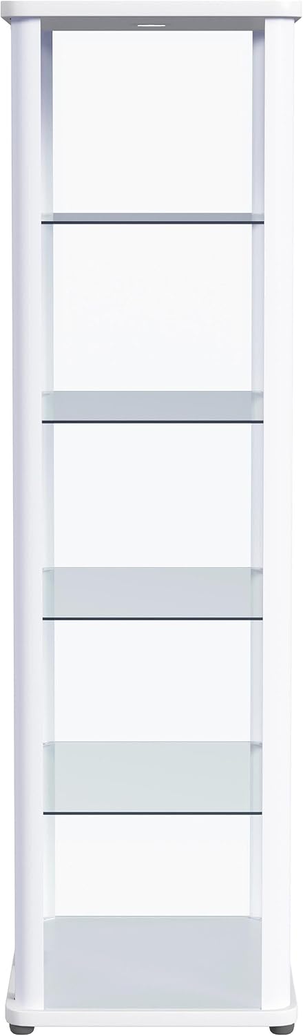 Coaster Home Furnishings Aero 5-Shelf Display Curio Cabinet with LED Lighting White 950399