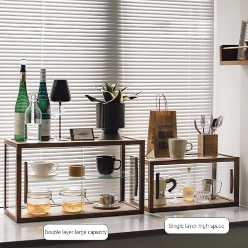 Bakery Display Case, Wood Countertop Cabinet with Glass Doors, Pastry Display Case for Baked Goods Cookie Dessert Cupcake