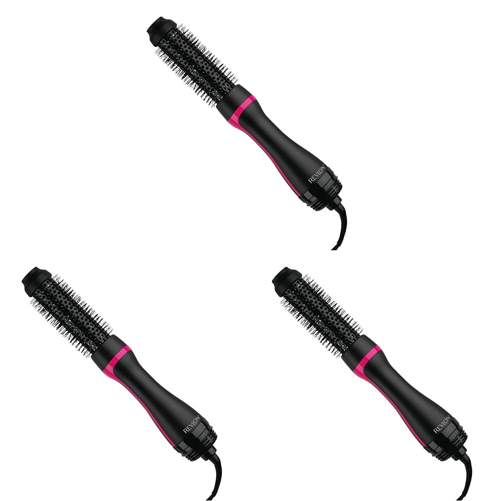 REVLON -Step Root Booster Hot Air Brush Styler and Dryer,Revive Styles and Add Volume to Hair with This Dryer Brush,1 ½ inch Barrel (Black),(Pack of 3)