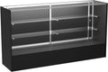 WISDOMFUR Full Vision Display Cabinet – 72' Glass Showcase with LED Light, Adjustable Shelves, Locking Sliding Doors – Retail Display Counter with Black Wood Base