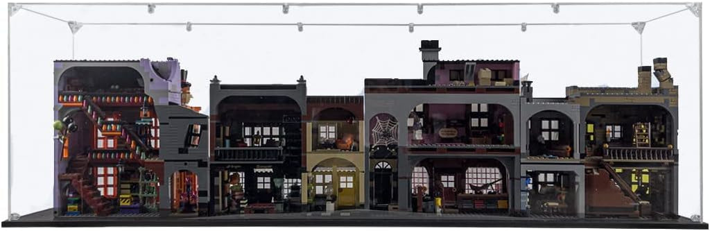 Acrylic Display Case Compatible for LEGO Diagon Alley #75978, Dustproof Display Case (Case Only) (Lego Sets are NOT Included)