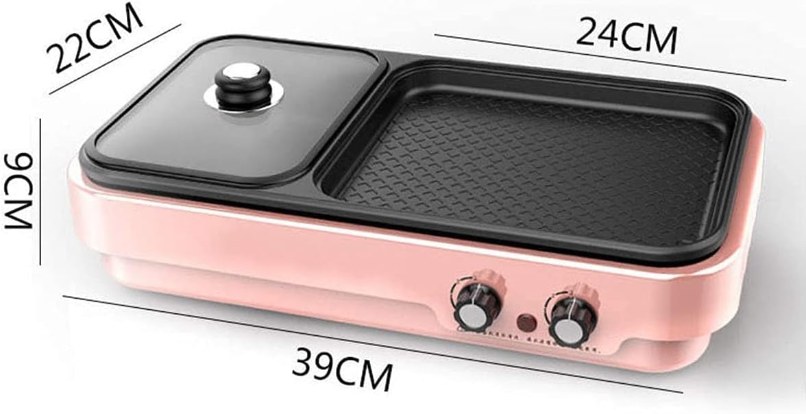 BBQ Smokeless Grill Electric Grill with Hot Pot 2 in 1 Indoor Korean BBQ Grill and Shabu Shabu Pot with Divider 2200W Separate Dual Temperature Control, BBQ Accessories Gift Set, Capacity for 2-8 Peop