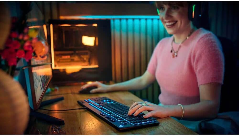 Logitech G915 X Low-Profile Wired Mechanical Gaming Keyboard, Double-Shot PBT Keycaps, Fully Programmable Keys, RGB Lighting, Aluminum Finish, GL Red Linear Switches - PC/Mac