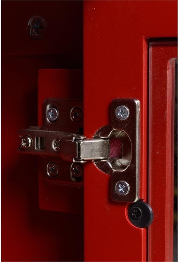 OS Home and Office Furniture 31.5' Wood Accent Display Cabinet in Red