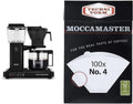 Technivorm Moccamaster 53937 KBGV 10-Cup Coffee Maker Black, 40 Ounce, 1.25l & #4 White Paper Filters, 100-count per box