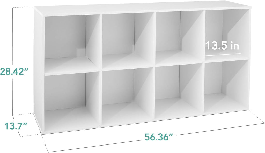 Best Choice Products 8-Cube Storage Organizer, 13.5in Shelf Opening, Bookcase, Display Shelf, Customizable w/ 2 Removable Back Panels – White