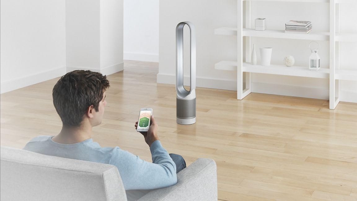 Dyson Pure Cool Link TP02 Wi-Fi Enabled Air Purifier, White/Silver