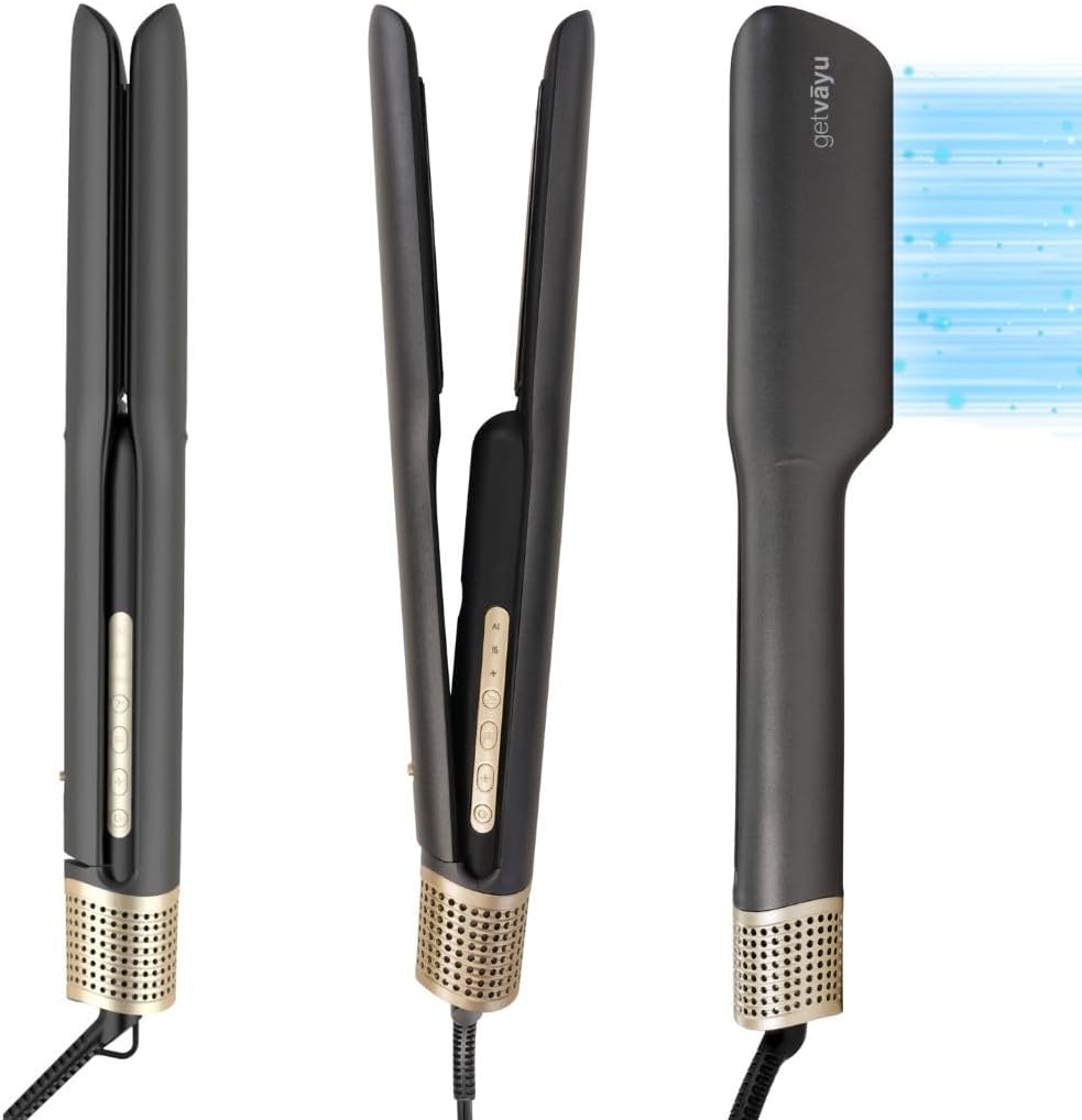 AirFleek AI – Air Straight | 2-in-1 Wet to Dry Hair Straightener & Blow Dryer with AI Heat Control, 110,000 RPM High-Speed Airflow, Ionic Frizz Reduction, Lightweight & No Heat Damage