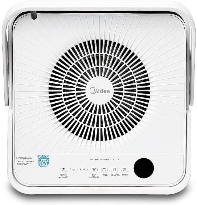 Midea Cube 50 Pint Dehumidifier for Basement and Rooms at Home for up to 4,500 Sq. Ft., Smart Control, Compatible with Alexa (White), Drain Hose Included