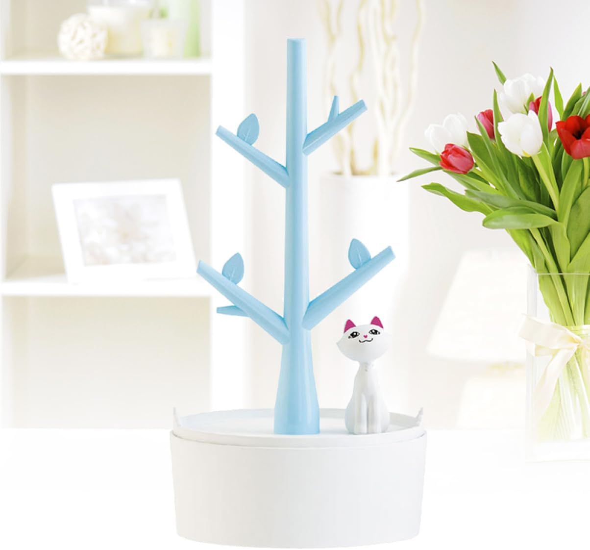 2pcs Display Racks Jewelry Rack Stand Display Jewelry Holder Stand Jewlery Jewelry Organizer Stand Ornament Display Stand Necklace Holder Earring Pearlescent Storage Rack (Bluex2pcs 10*