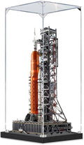 Acrylic Display case Designed for Lego 10341 Artemis Rocket Launch System, Building Block Model, Transparent dust Cover, 3mm Thick Acrylic Plate, 20mm Brushed Base (Toys not Included)