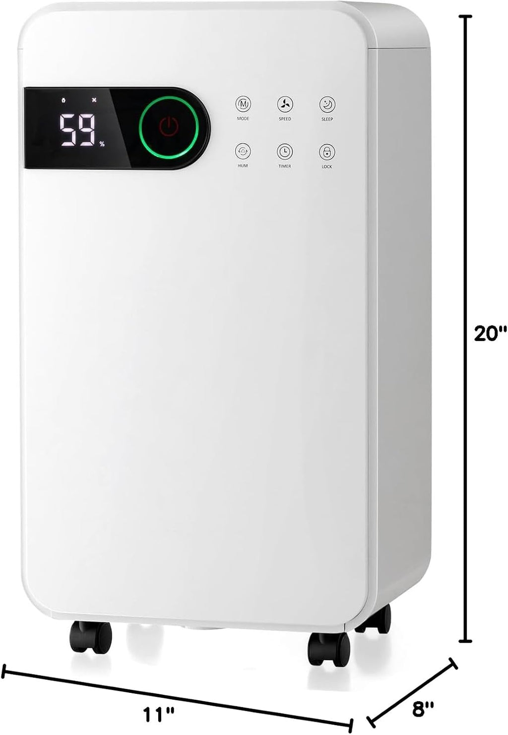 PETSITE 2500 Sq. Ft Dehumidifiers for Home, 32 Pint Dehumidifiers with 3 Modes and 2 Speeds, Auto Defrost, Portable Air Dehumidifier with Child Lock, 24H Timer, Wheels for Bedroom, Basement, Bathroom