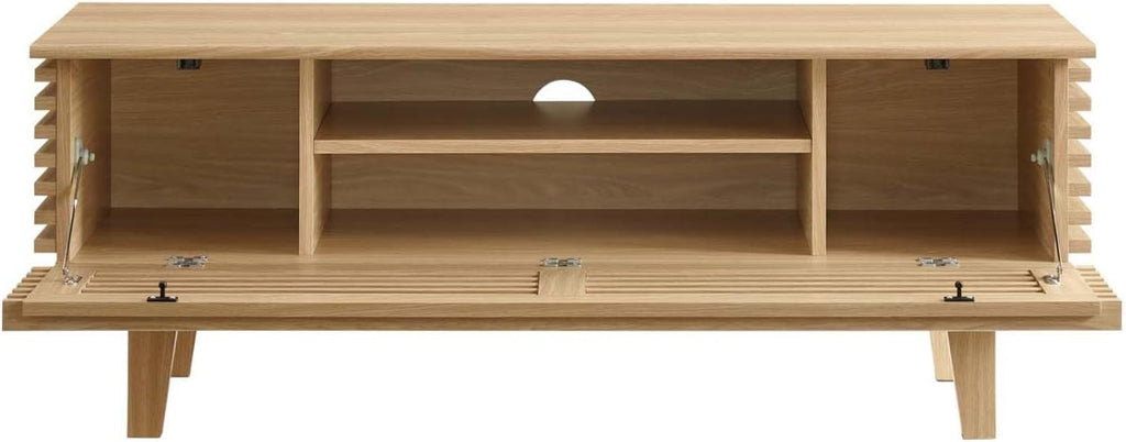 Modway Render Mid-Century Modern Low Profile 46 Inch TV Stand in Oak, 46'