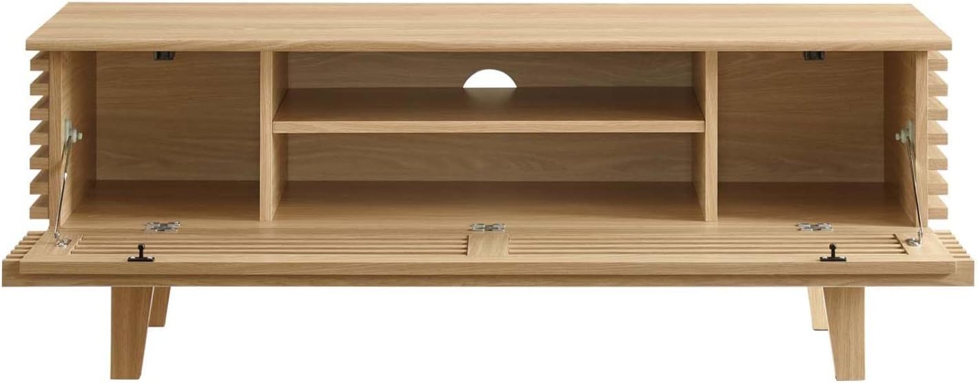 Modway Render Mid-Century Modern Low Profile 46 Inch TV Stand in Oak, 46'