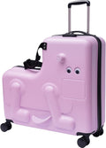 DNYSYSJ 24 Inch Children's Ride-On Suitcase, Trolley with Universal Wheel, Waterproof Unisex Boys Girls Travel Case with Lock, Rideable Luggage, ABS+PC, Aged 6-12 Years Old