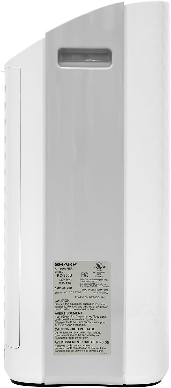 SHARP Air Purifier with Humidifier Combo – Covers up to 1,230 sqft in one hour, True HEPA Filter Air Purifier for Medium Rooms, Home Nursery, Dust, Smoke, Pollen - KC850U