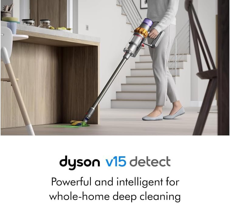 Dyson V15 Detect Cordless Stick Vaccum, Yellow/Nickel (Renewed)