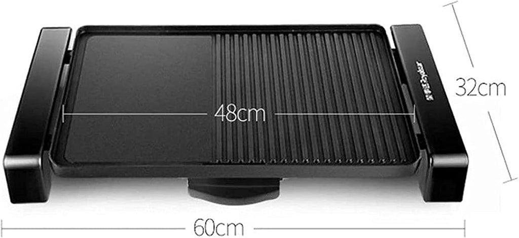 Electric BBQ Grill Indoor Electric Grill Multifunction Healthy Home Smokeless Non-Stick Barbecue Grilled Bakingpan Large Capacity Multi-Function Pot 1800W,Electric Teppanyaki for Camping, Fryi