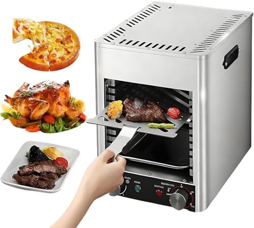 1700W Electric Steak Broiler - Smokeless Indoor Grill with Adjustable 10-Tier Rack & 10 Slots - Versatile Stainless Steel BBQ Oven for Family Cooking, Indoor BBQ, and Perfect Steaks