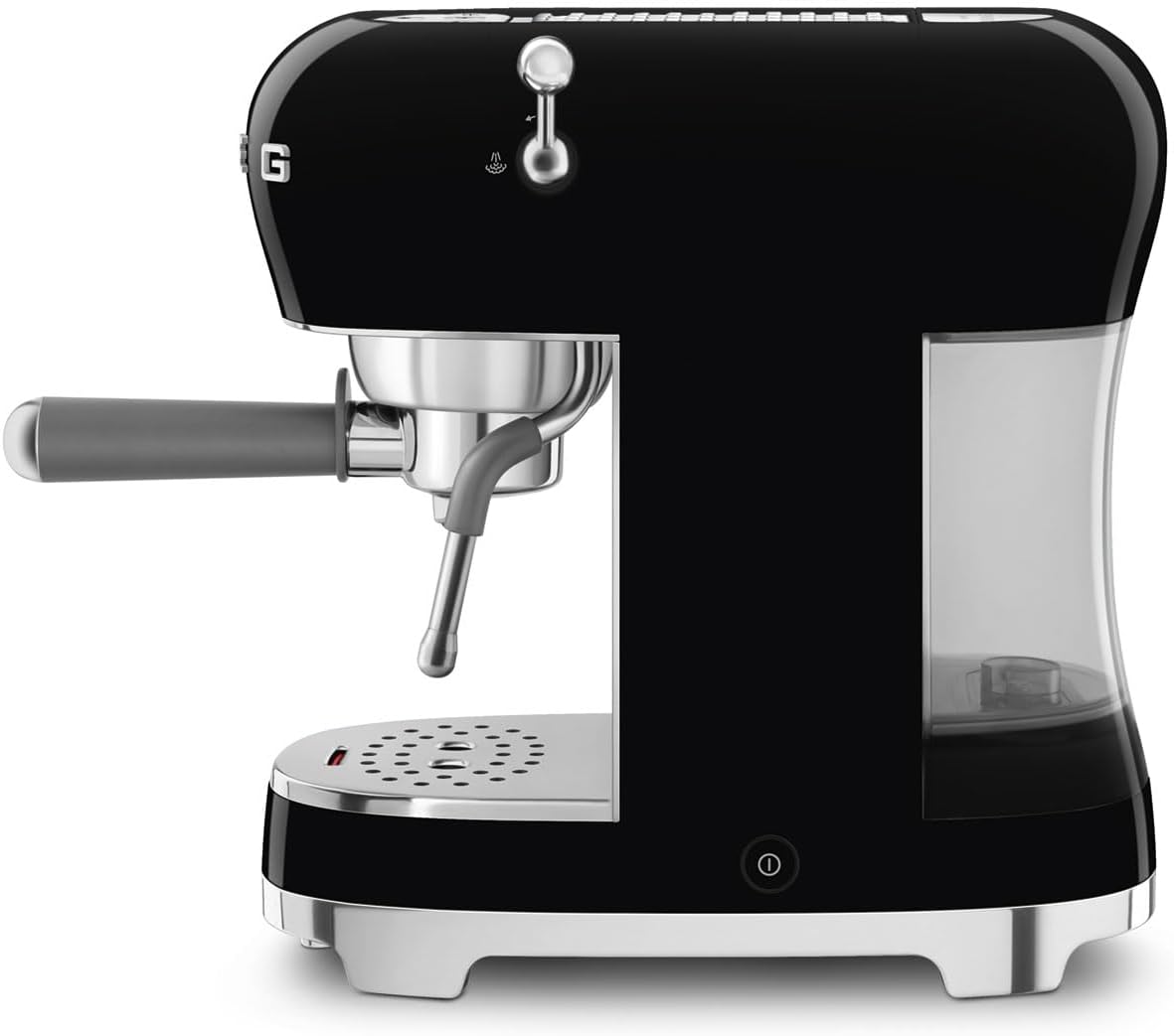 Smeg Manual Espresso Machine with Steam Wand, 15 Bars of Pressure, Stainless Steel Porta Filter, Passive Cup Warmer, User Friendly Controls, and Measuring Scoop Tamper Made in Italy (Black)