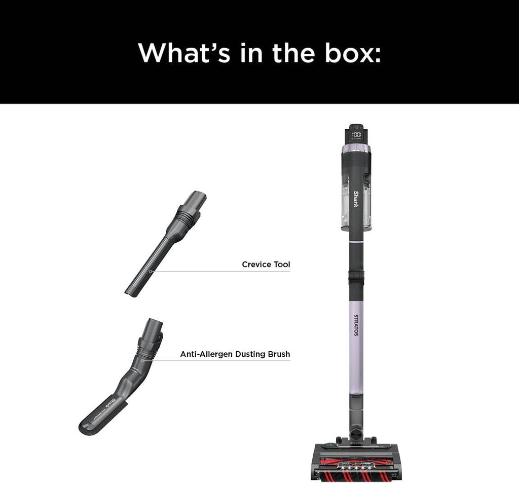 Shark Stratos Cordless Vacuum with Clean Sense IQ and Odor Neutralizer, MultiFlex Wand, Includes Crevice Tool & Anti-Allergen Brush, Up To 60 Minute Runtime, Ash Purple, IZ862H