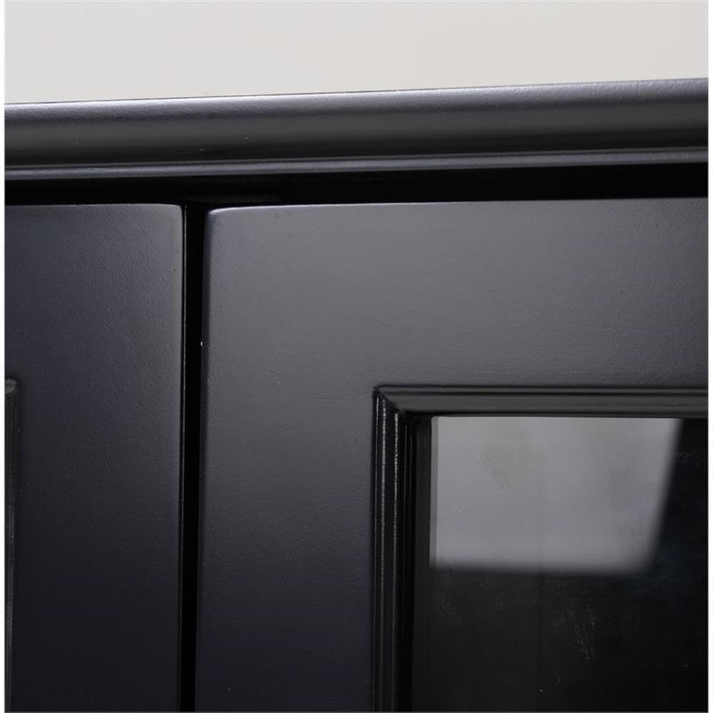 OS Home and Office Furniture Transitional Wood Accent Display Cabinet in Black