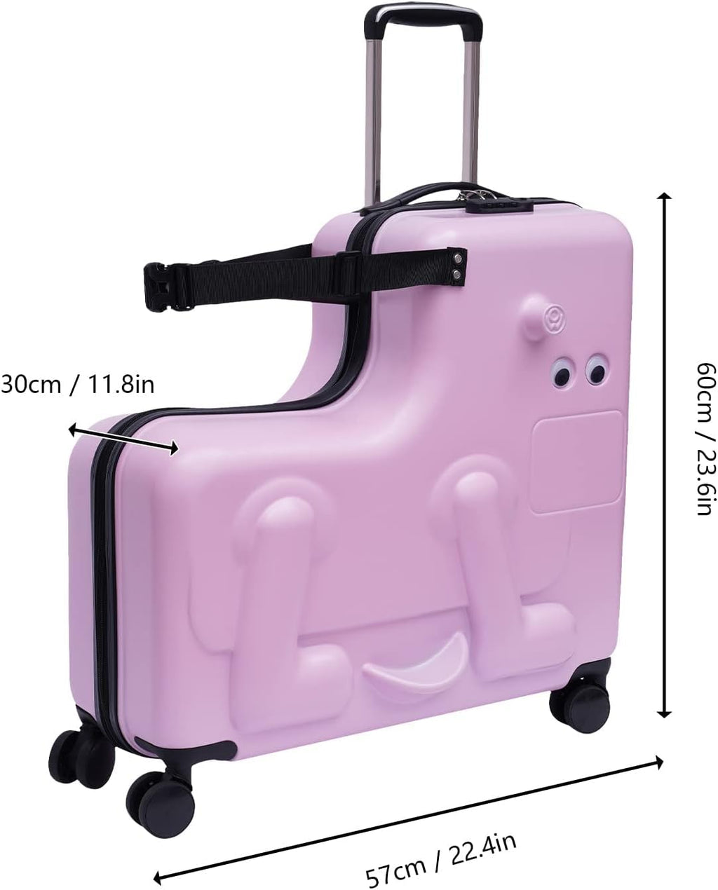 DNYSYSJ 24 Inch Children's Ride-On Suitcase, Trolley with Universal Wheel, Waterproof Unisex Boys Girls Travel Case with Lock, Rideable Luggage, ABS+PC, Aged 6-12 Years Old