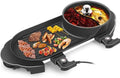 BBQ Smokeless Grill Electric Grill Indoor Hot Pot Multifunctional, Intelligent Temperature Control, The Pot Can Be Split, 1600W Electric Hot BBQ Pot for Indoor Outdoor Parties