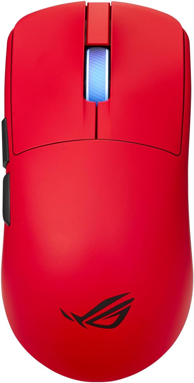 ASUS ROG Harpe II Ace Wireless Esports Gaming Mouse – Pro-Tested, Right-Handed, 48g Lightweight, Tri-Mode Connectivity, 42K DPI, 8K Polling, 101Hr Battery, Web-Based Tool, PC/Mac Support – Lava Red