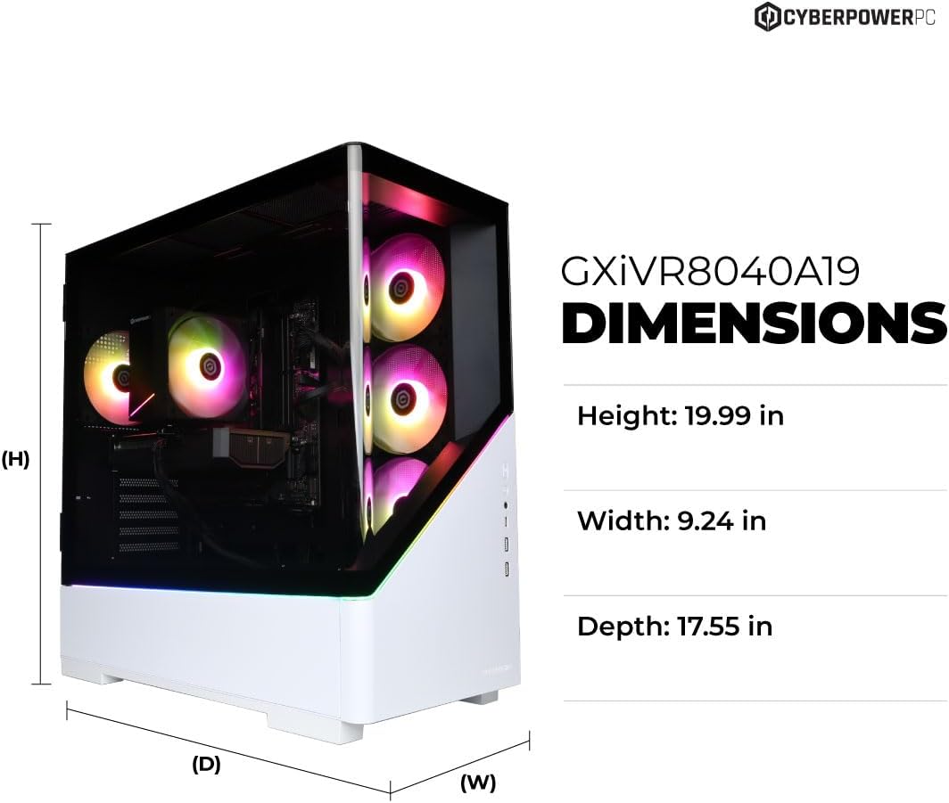 CyberPowerPC Gamer Xtreme Gaming PC, Intel Core i7-14700F 2.1GHz, GeForce RTX 5060 Ti 8GB, 16GB DDR5, 1TB PCIe 4.0 SSD, WiFi Ready & Windows 11 Home (GXiVR8040A19)