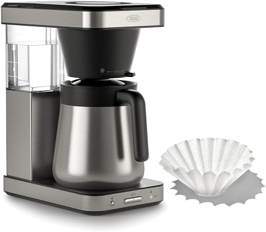 OXO Brew 8 Cup Coffee Maker, Stainless Steel with 100 Count Coffee Filters